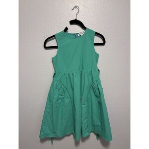Grace Karin Kids 10 Apron Chore Fit‎ & Flare Tied Waist Dress Emerald Green